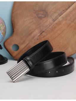 ZEVORA - Men Solid Casual Belt - Black