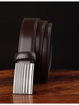 ZEVORA - Men Solid Casual Belt - Brown
