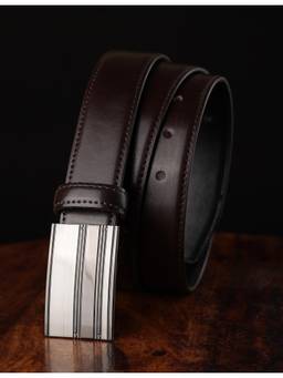 ZEVORA - Men Solid Casual Belt - Brown