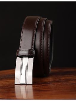ZEVORA - Men Solid Casual Belt - Brown