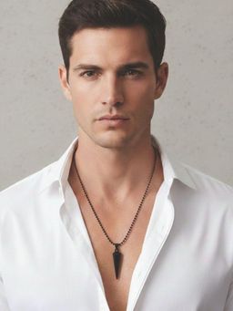 I Jewels - Black Alloy Statement Necklace