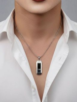 I Jewels - Black Alloy Statement Necklace