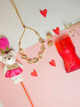 VIRAASI - Valentine Jewellery- Teddy and Perfume Gift Set