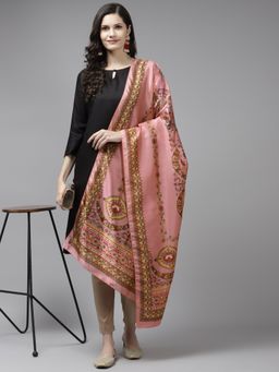 Yufta - Pink Silk Digital Print Dupatta