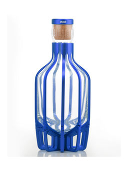 Shaze - Sapphire Colour Cage Decanter - For Wine Liquor Scotch Bourbon Vodka - 1000 Ml
