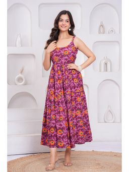 MANOJAVA - Women Rayon Printed Trendy Multi-Color Dress