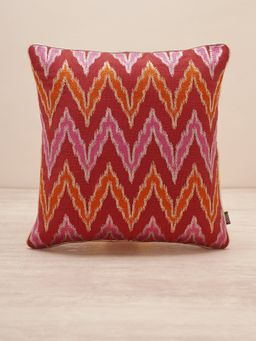 Pure Home + Living - Red Geometric Embroidered Cushion Cover