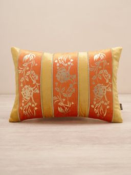 Pure Home + Living - Orange and Yellow Floral Patch Work Cushion Cover