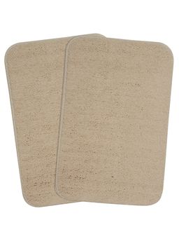 Saral Home - Solid Modern Bath Mat (Beige, Microfiber, 35 x 50 cm)