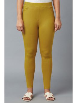 Elleven - Yellow Yarn-Dyed Knitted Jeggings