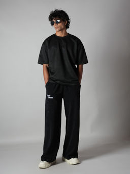 HOP HEAD - Black Suede Crew Neck T-Shirt