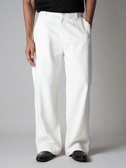 HOP HEAD - White Roofing Boot Cut Denim Pant