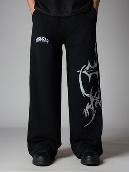 HOP HEAD - Black Cross Printed Sweatpant