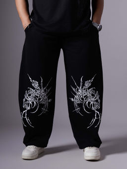 HOP HEAD - Demon Claw Black Printed Extreme Baggy Sweatpant