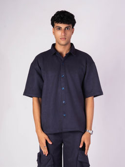HOP HEAD - Navy Blue Suede Shirt