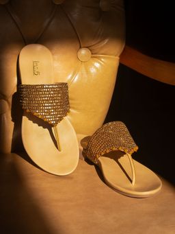 Inc.5 - Rose Gold Embroidered Flats