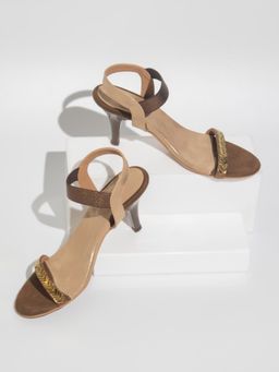 Inc.5 - Embellished Sequined Gold High Heels