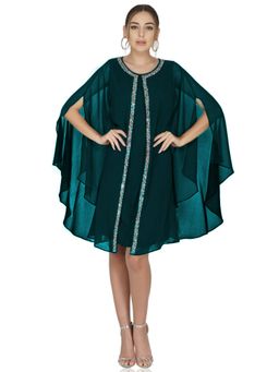 Attic Salt - Teal Mantle Style Layered Dress