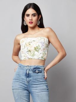 Attic Salt - White Crop Top with Elasticated Back