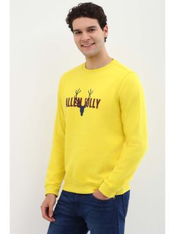 Allen Solly - Men Yellow Crew Neck Full Sleeves Casual Sweatshirt
