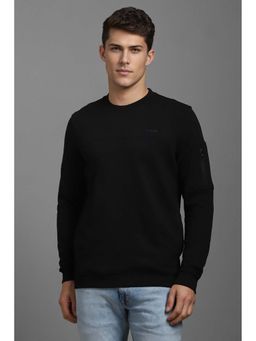 Louis Philippe - Men Casual Black Textured Sweatshirt
