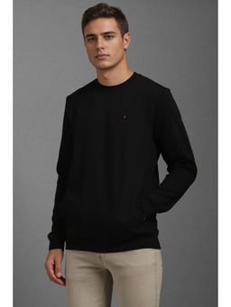 Louis Philippe - Men Casual Black Textured Sweatshirt
