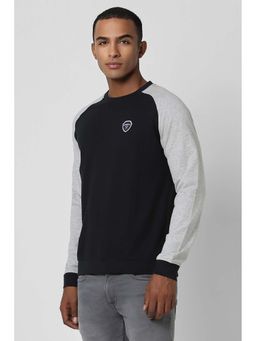 Peter England - Men Black Crew Neck Sweatshirt