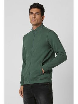 Van Heusen - Men Green Textured High Neck Bomber Jacket