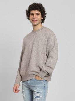 American Eagle - Men Beige Crew Neck Sweatshirt