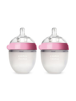 Comotomo - Silicone Feeding Bottle 150ml, Pink (Pack of 2)
