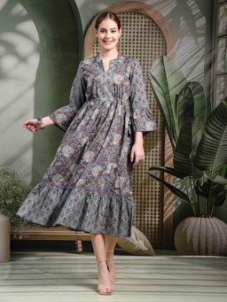 Nayam by lakshita - Pink Floral Printed Flared Dress for Women