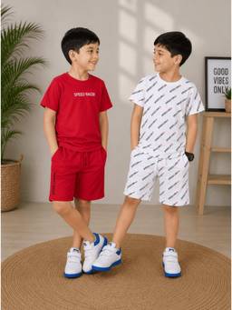 3PIN - Multi-Colour Cotton Half Sleeve T-Shirt and Shorts (Pack Of 4)