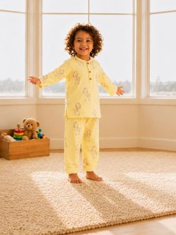 Tittertots - The Yellow Unicorn Safari Kurta with Pyjama