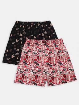 Jockey - M503 Marvel Avengers Cotton Printed Boxer Shorts-Chipeperandblack (Pack Of 2)