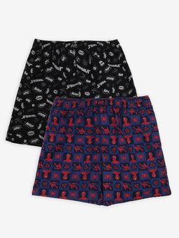 Jockey - M503 Marvel Avengers Cotton Printed Boxer Shorts-Navy and Black (Pack Of 2)
