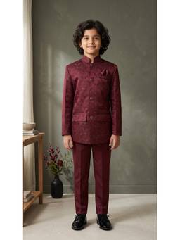 Ahhaaaa - Maroon Kids Sherwani and Pant