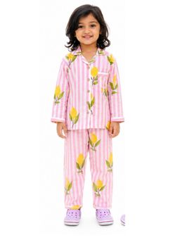 Tittertots - Pink Lemon Stripes Shirt with Pyjama