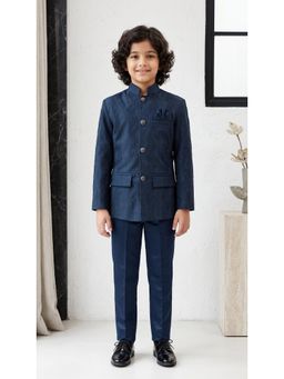 Ahhaaaa - Navy Blue Kids Sherwani and Pant