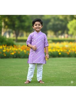 Pankhuri by Priyanka - Light Purple Kurta with Pajama