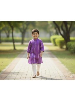 Pankhuri by Priyanka - Dark Purple Kurta with Pajama