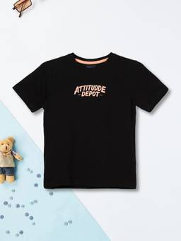 max - Black Printed T-Shirt