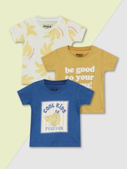 max - Multi-Colour Printed T-Shirt (Pack Of 3)