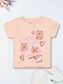 max - Peach Printed T-Shirt