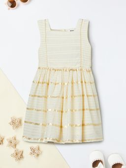 max - Cream Striped Dress