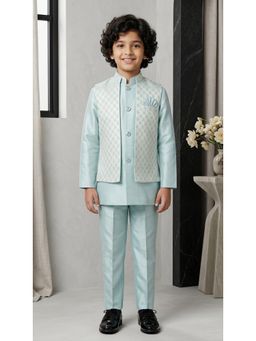 Ahhaaaa - Blue Kurta with Pant and Nehru Jacket