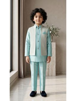 Ahhaaaa - Blue Kurta with Pant and Nehru Jacket