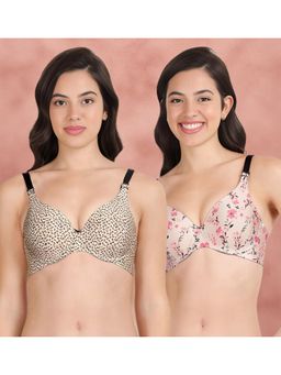 Shyaway - Broad Winged Seamless Multiway Wired T-Shirt Bras (Pack of 2)