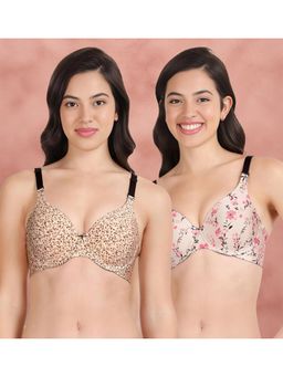 Shyaway - Broad Winged Seamless Multiway Wired T-Shirt Bras (Pack of 2)