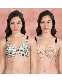 Shyaway - Broad Winged Seamless Multiway Wired T-Shirt Bras (Pack of 2)