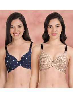 Shyaway - Broad Winged Seamless Multiway Wired T-Shirt Bras (Pack of 2)
